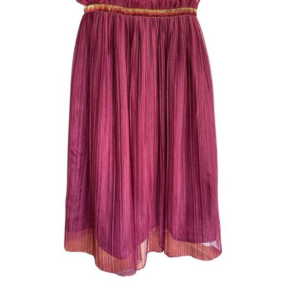NANETTE Tulle and Lace Sparkly Burgundy Party Dress Flower Girl Princess Size 8 - Picture 3 of 14